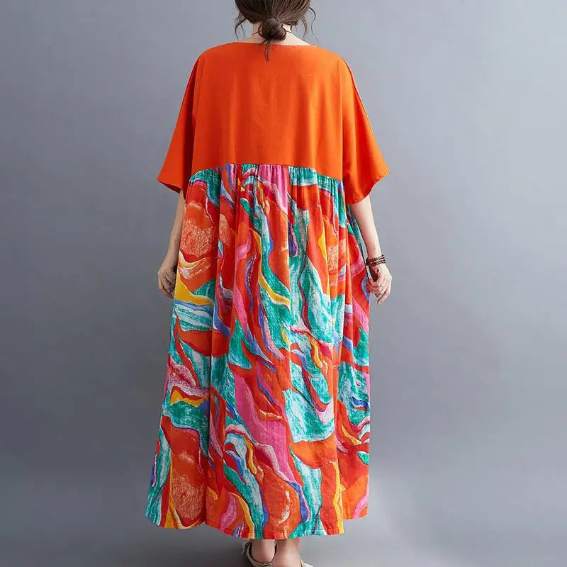 Oversized Casual Print Summer Dress