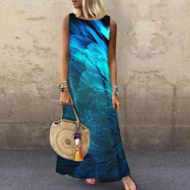 Vintage Floral Printed Long Dress