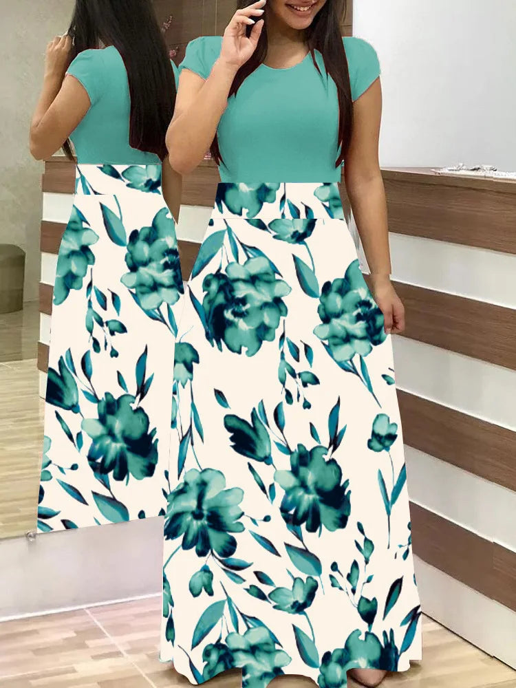 Elegant Flower Bodycon Maxi Dress