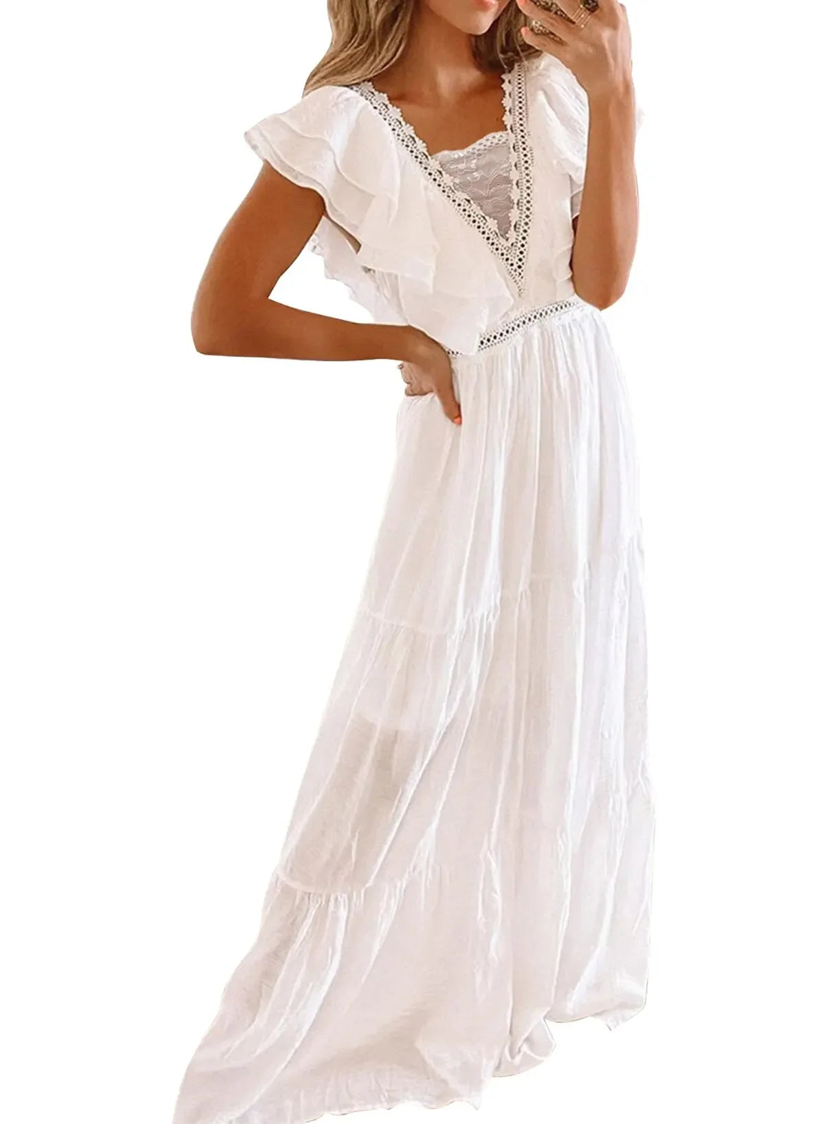 Elegant White Short Dress