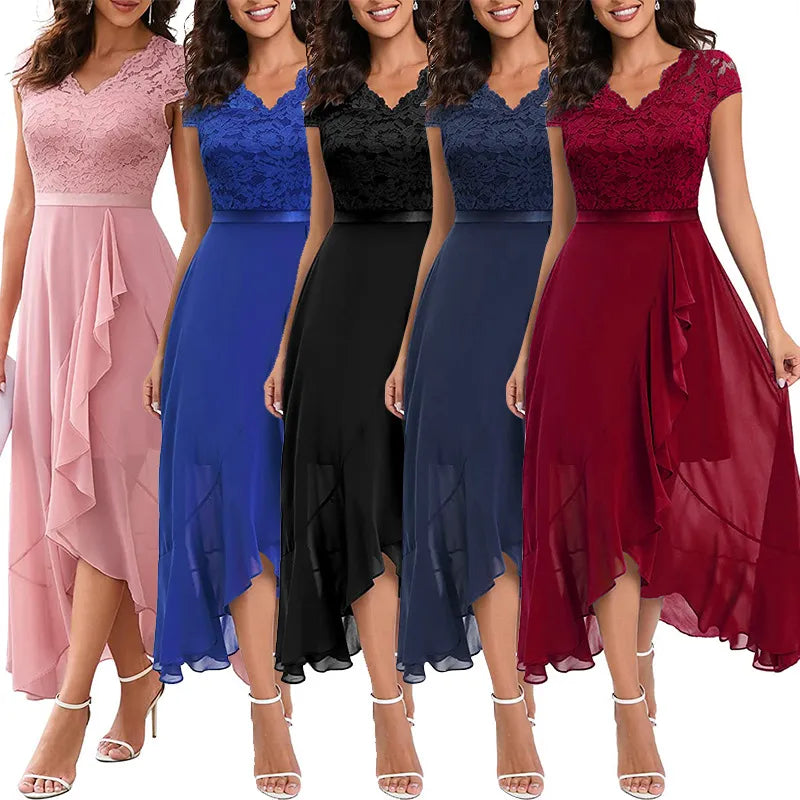 V Neck Gold Shiny Party Dress