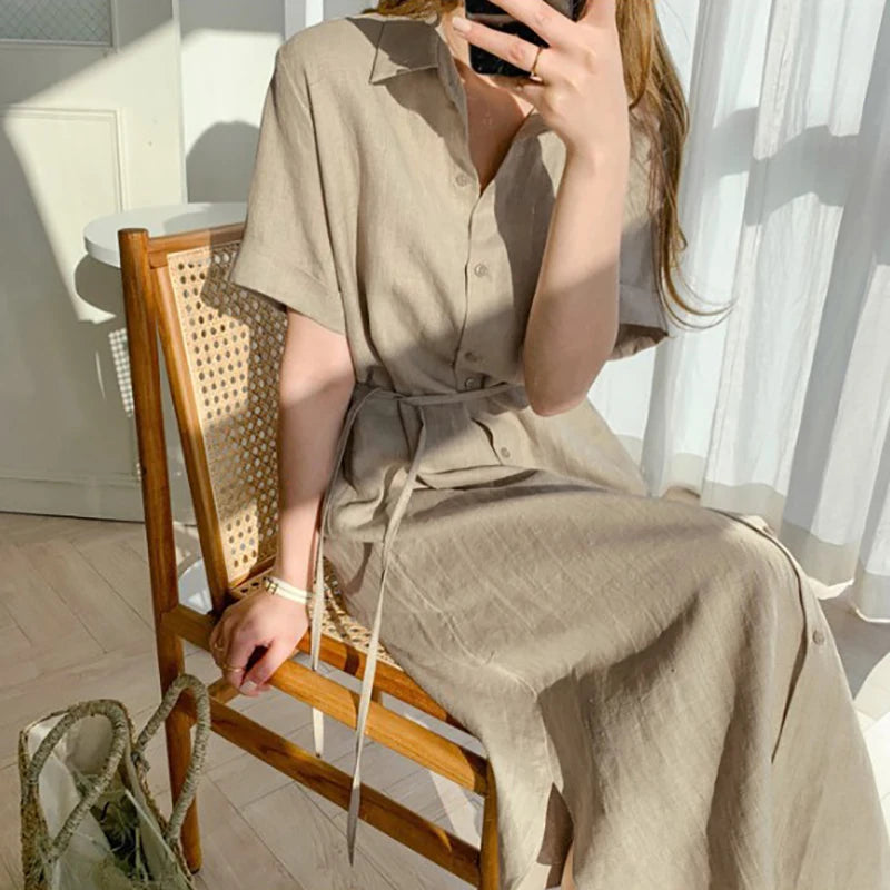 Cotton and Linen Long Dress
