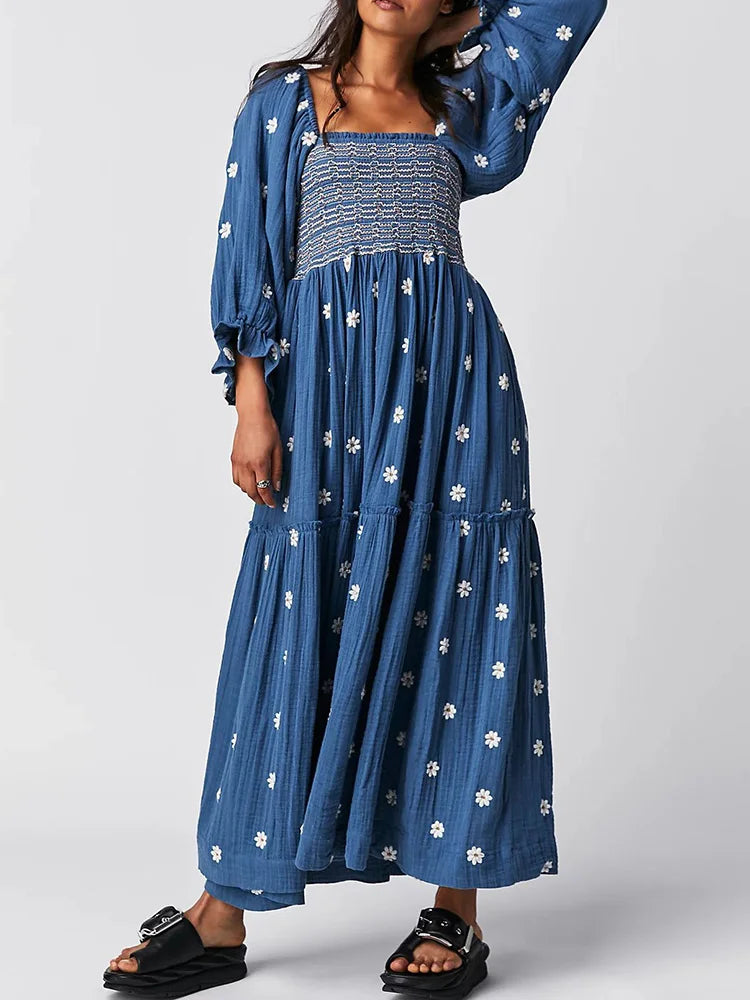 Ruffle Boho Maxi Summer Dress