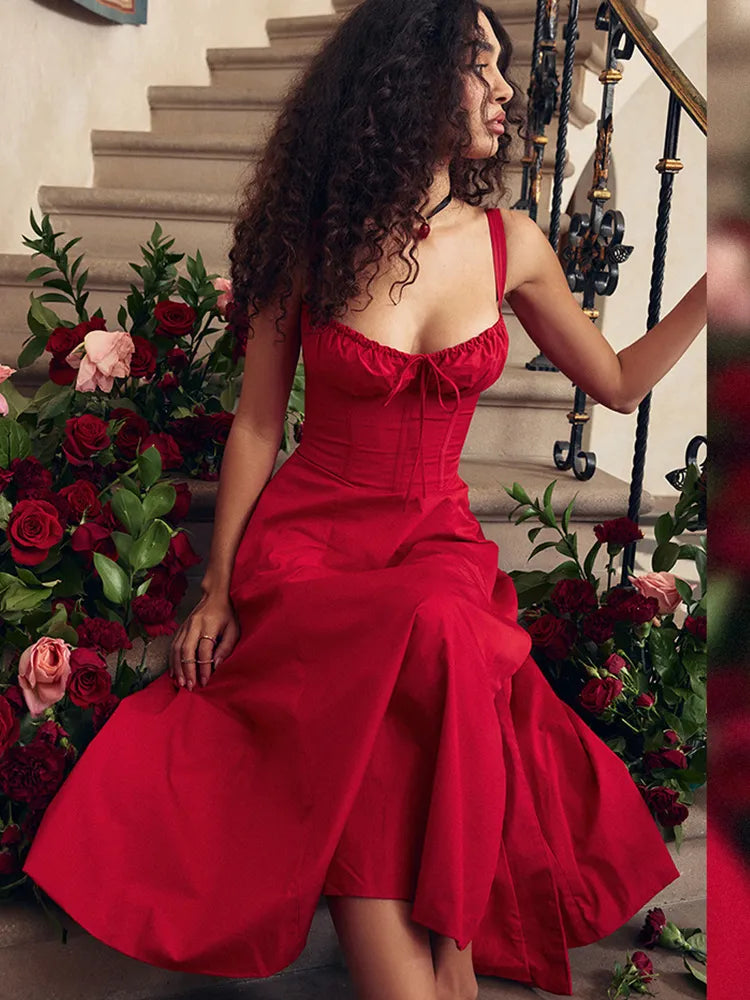 Women's Elegant A Line Midi Dress