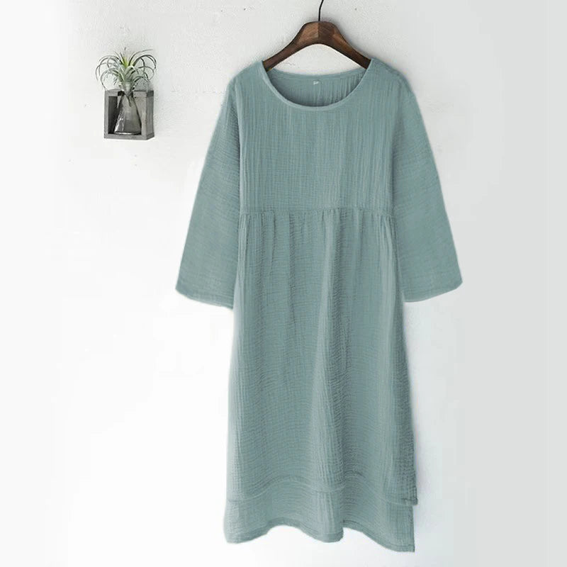 Vintage Simple Style Gauze Fabric Summer Dress