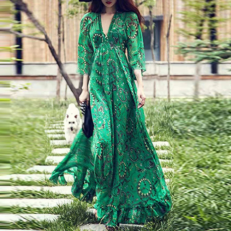 High Waist Chiffon Holiday Dress