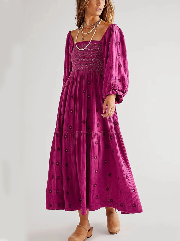 Ruffle Boho Maxi Summer Dress