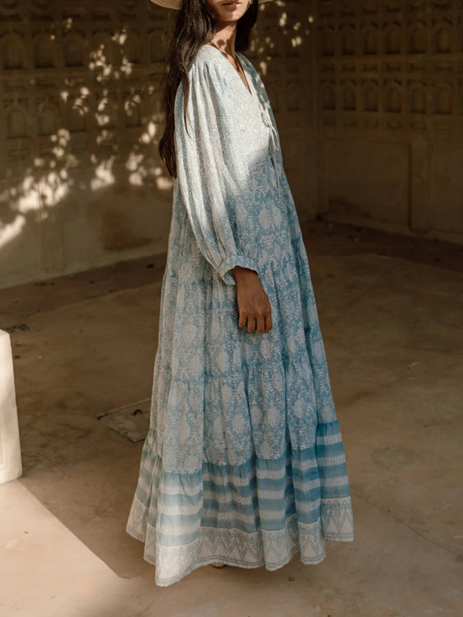 Bohemian Long Sleeve Beach Dress
