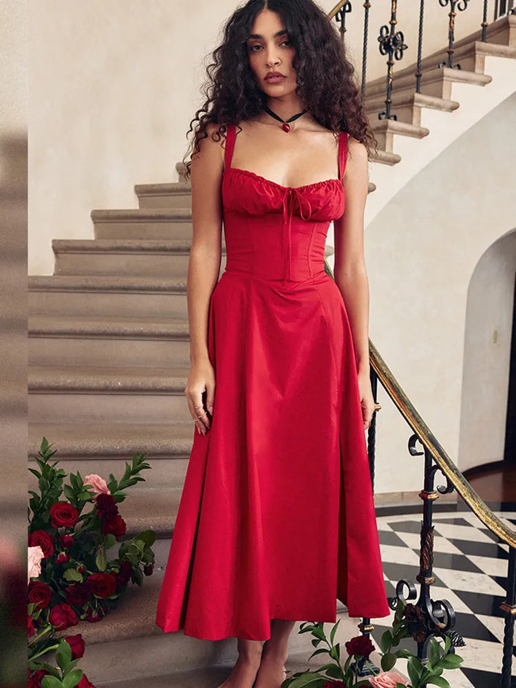 Elegant A Line Midi Dress