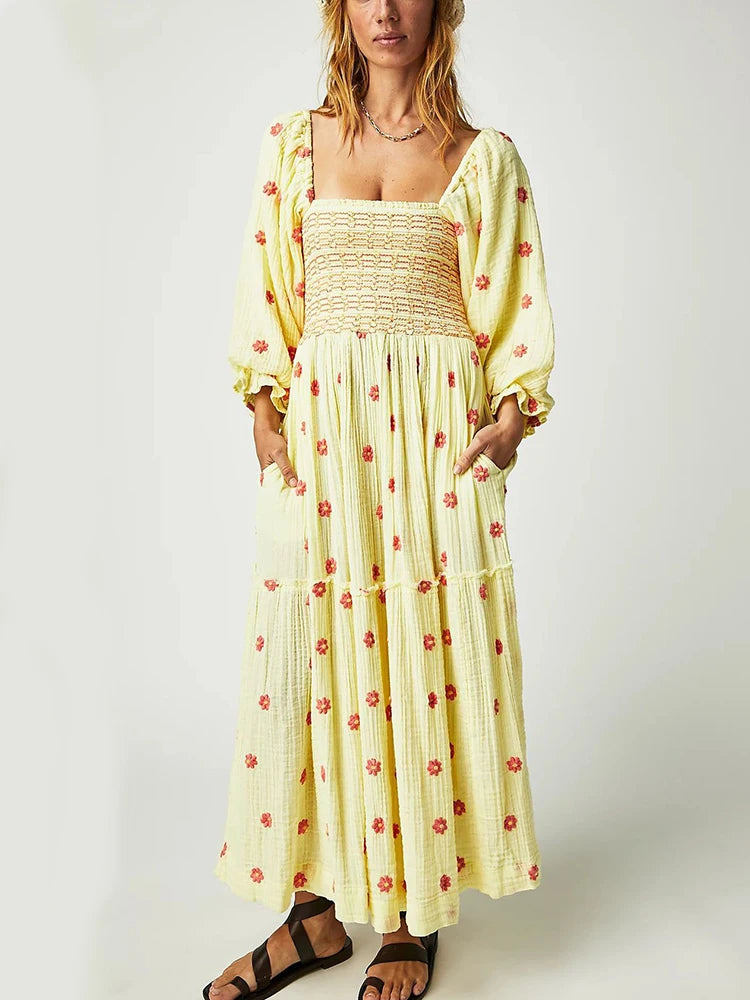 Ruffle Boho Maxi Summer Dress
