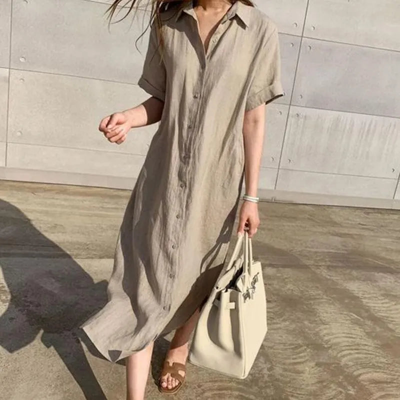Cotton and Linen Long Dress
