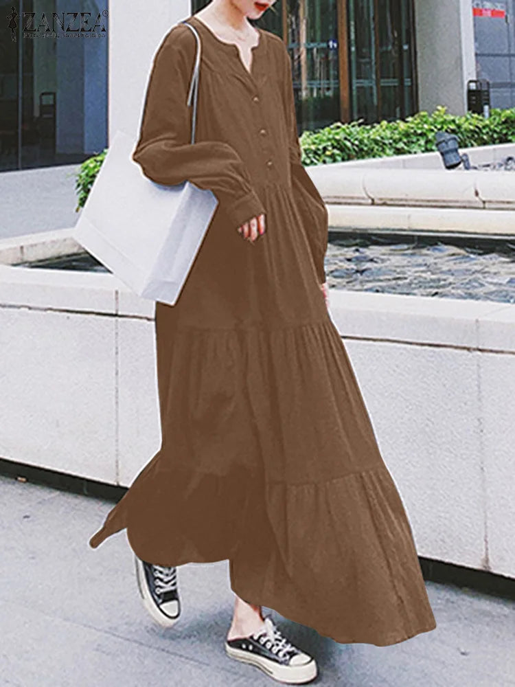Lightweight Ruffled Summer Maxi Dress