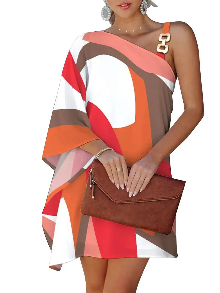 Off Shoulder Mini Boho Loose Dress