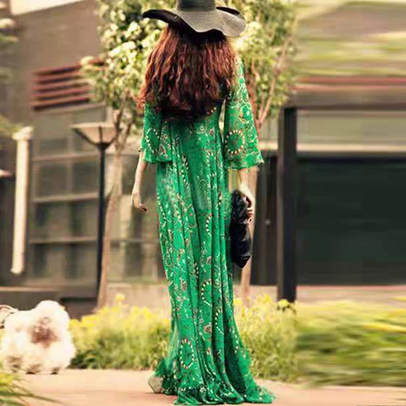 High Waist Chiffon Holiday Dress