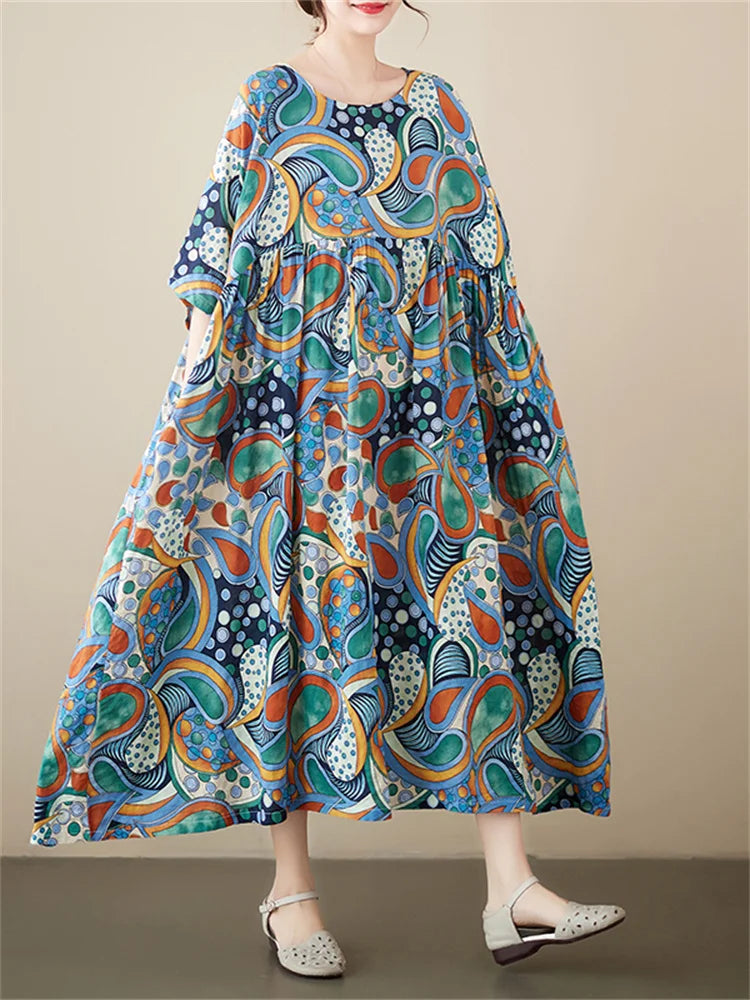 Oversized Boho Casual Loose Women Print Cotton Sun Dress Summer Dresses Canada Oversized Boho Casual Loose Women Print Cotton Sun Dress Summer Dresses Canada
