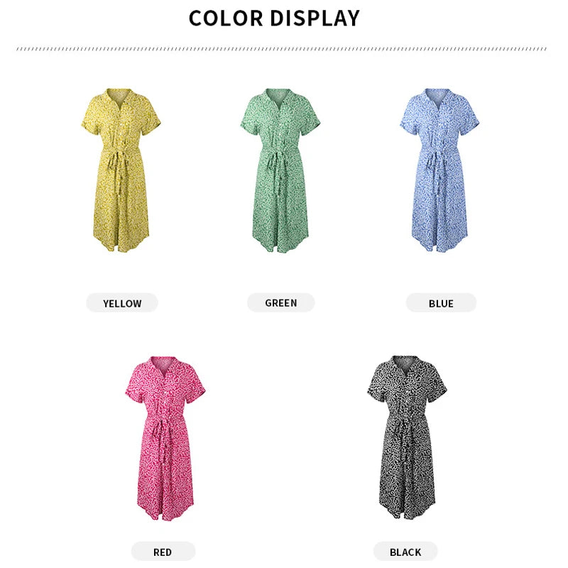 Casual Floral V-Neck Dress