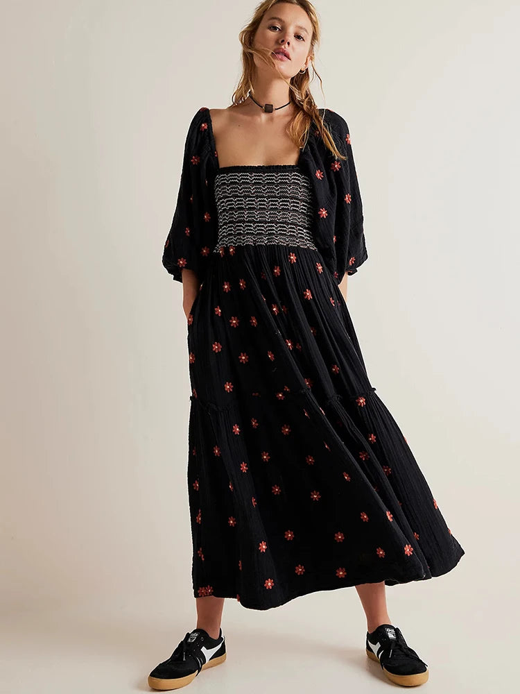 Ruffle Boho Maxi Summer Dress