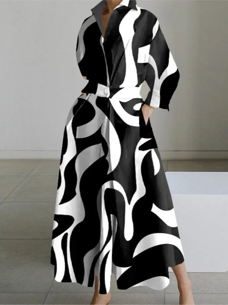 Casual V Neck Party Long Dress