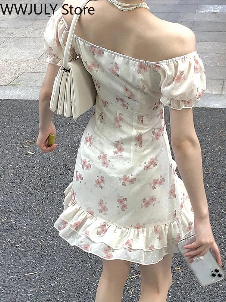 Floral Elegant Short Sleeve Dress