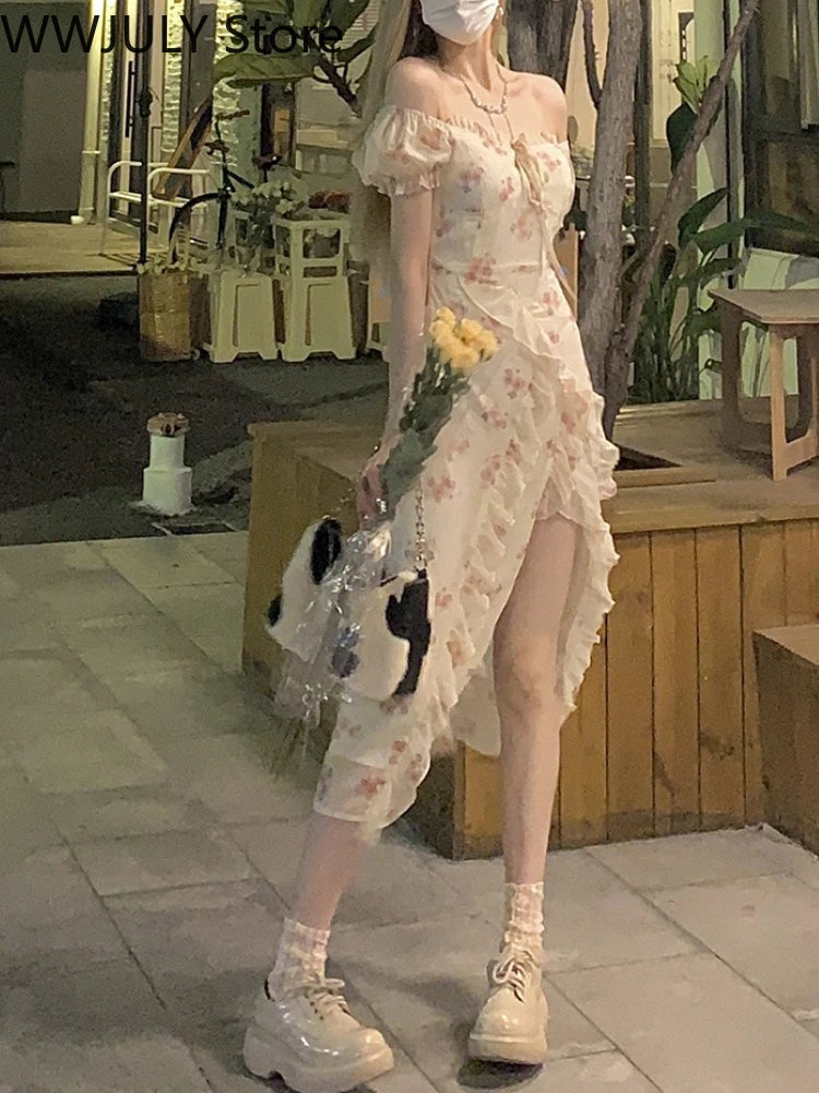 Floral Elegant Short Sleeve Dress