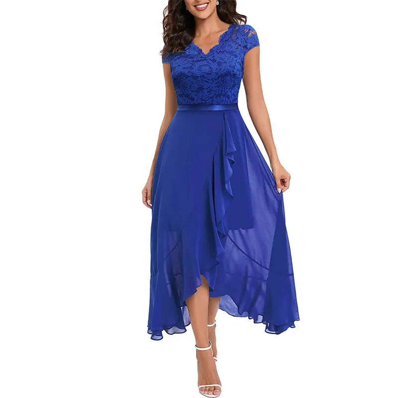 V Neck Gold Shiny Party Dress