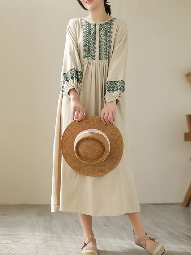 Two Tone Long Sleeve Casual Maxi Dress