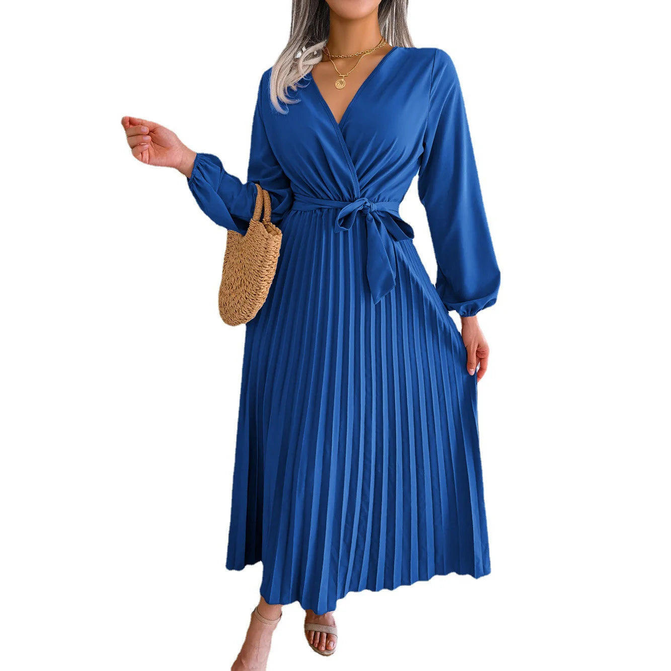 Women's Spring Summer Pleated Long Dress