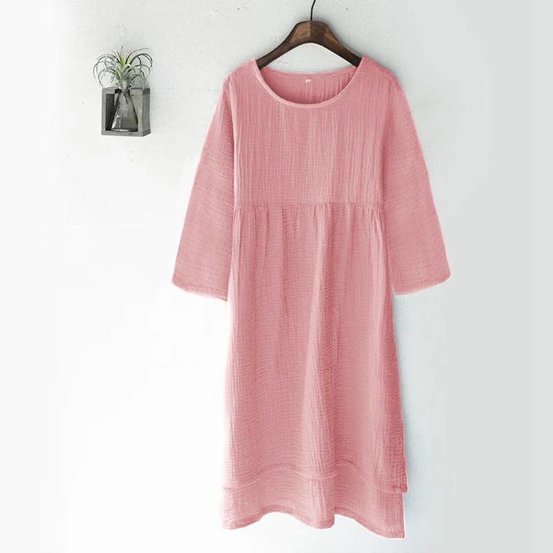 Vintage Simple Style Gauze Fabric Summer Dress