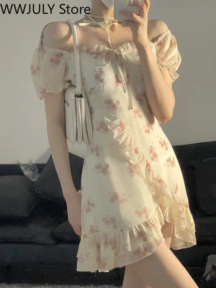 Floral Elegant Short Sleeve Dress