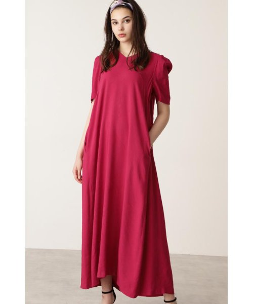 High-Low Loose Solid Color V-Neck Maxi Dresses Midi Dresses