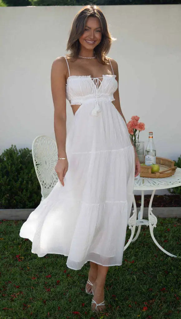 Light Flowy Hollow Long Dress