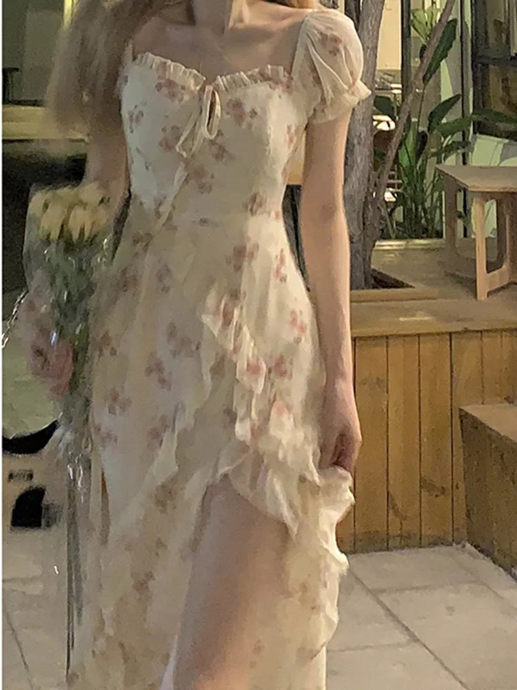 Floral Elegant Short Sleeve Dress