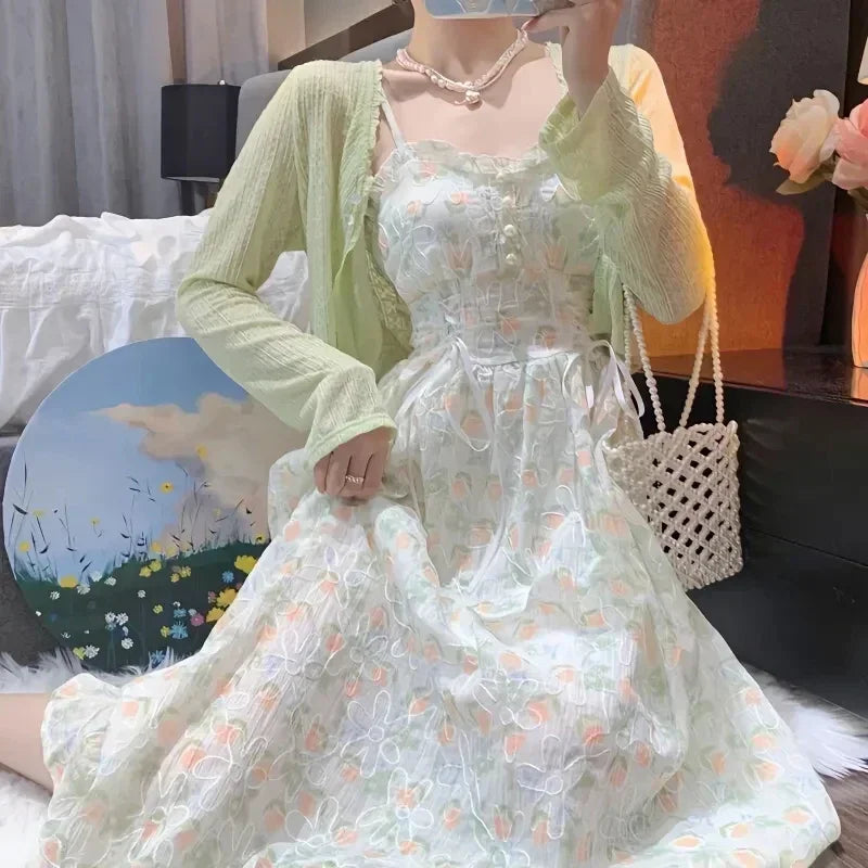 Elegant  Vintage Floral Dress