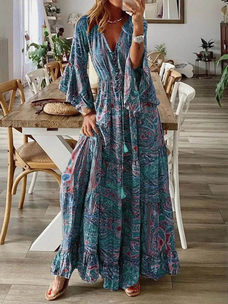 Bohemian Beach Maxi Dress – Summer Dresses Canada 🍁