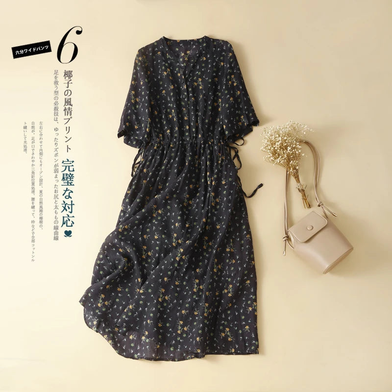 Women Vintage Floral Print Dress